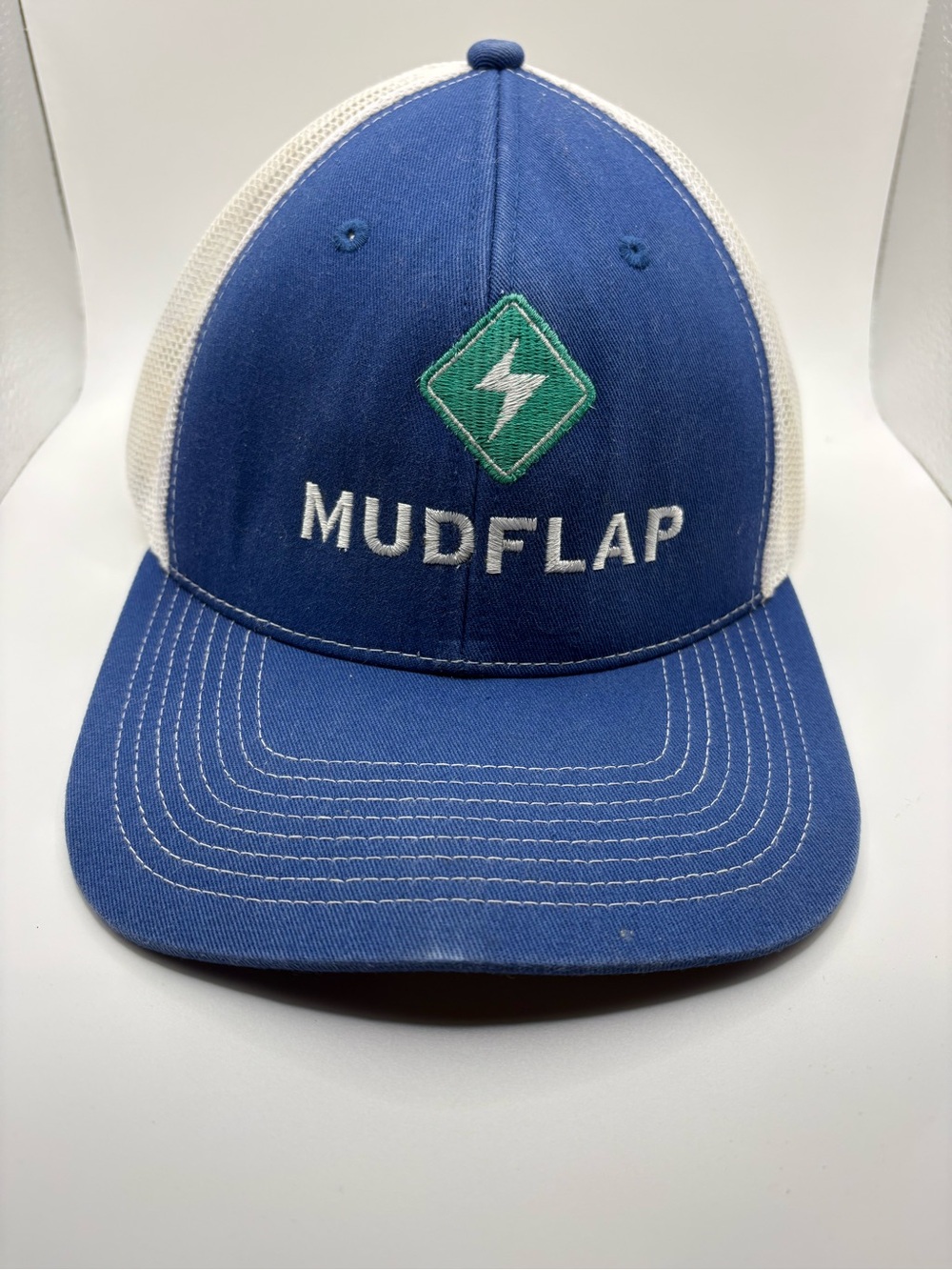 Mudflap Outdoor Cap Blue White Mesh Trucker Snapback Hat